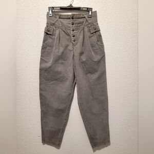 Palmetto's Vintage Super High Waist Button Fly Cargo Utility Pants Army Green